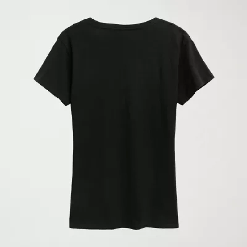 Womens Crew Neck Short Sleeve Regular Fit Lilo & Stitch Graphic T-Shirt