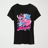 Womens Crew Neck Short Sleeve Regular Fit Lilo & Stitch Graphic T-Shirt