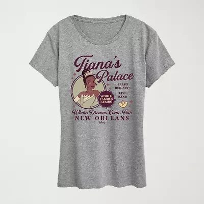 Womens Crew Neck Short Sleeve Regular Fit Tiana Graphic T-Shirt