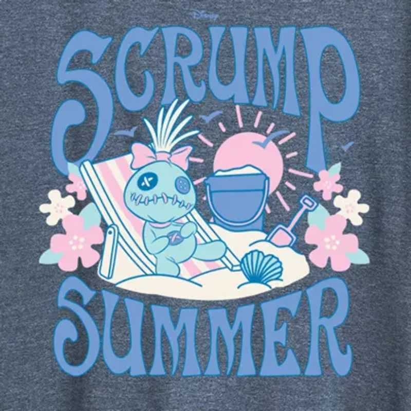Womens Crew Neck Short Sleeve Regular Fit Lilo & Stitch Graphic T-Shirt