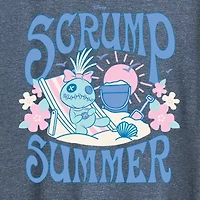 Womens Crew Neck Short Sleeve Regular Fit Lilo & Stitch Graphic T-Shirt