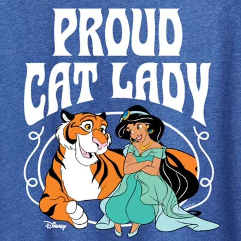 Womens Crew Neck Short Sleeve Regular Fit Princess Jasmine Graphic T-Shirt