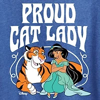 Womens Crew Neck Short Sleeve Regular Fit Princess Jasmine Graphic T-Shirt