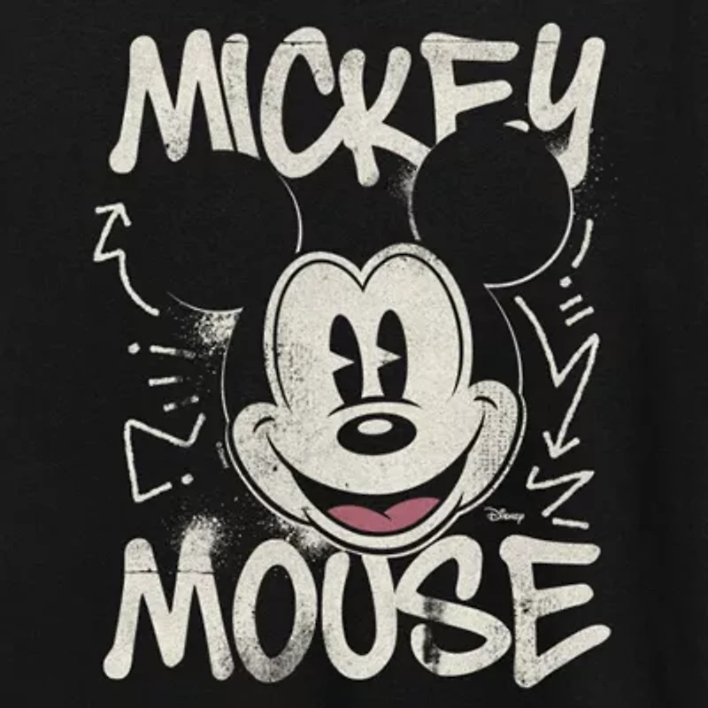 Womens Crew Neck Short Sleeve Regular Fit Mickey Mouse Graphic T-Shirt