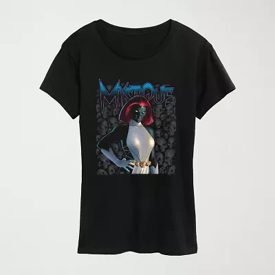 Womens Crew Neck Short Sleeve Regular Fit Marvel Graphic T-Shirt