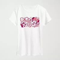 Womens Crew Neck Short Sleeve Regular Fit Minnie Mouse Graphic T-Shirt