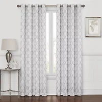 Max Blackout Prescott Grommet Top Embroidered 100% Single Curtain Panel