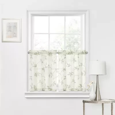 Regal Home Meadow Embroidered 2-pc. Rod Pocket Window Tier