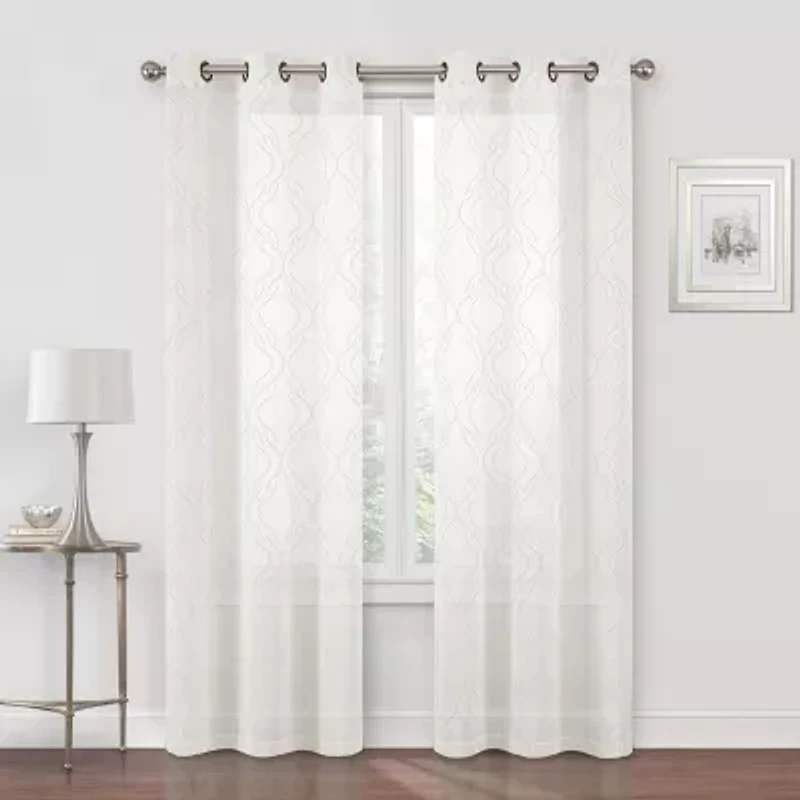 Regal Home Sterling Matte Grommet Top Sheer Curtain Panel