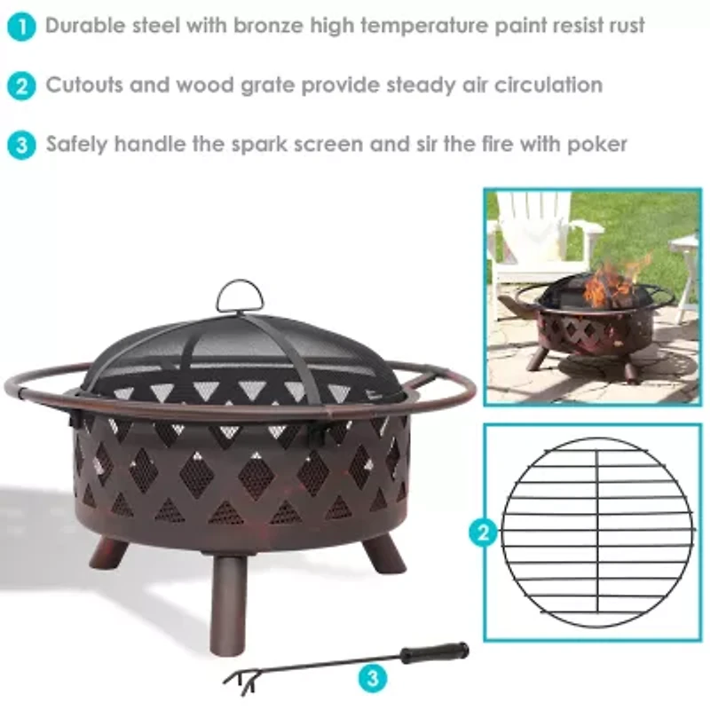 Sunnydaze Collection Portable Weather Resistant Fire Pit