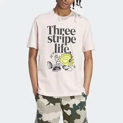 adidas Mens Crew Neck Short Sleeve Regular Fit Graphic T-Shirt