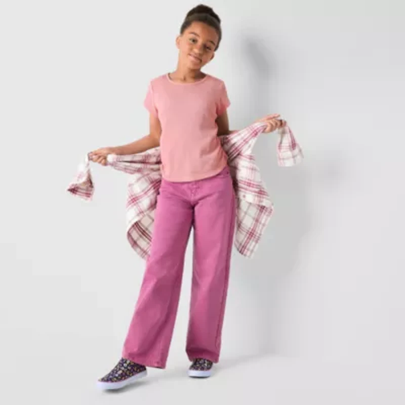 Thereabouts Little & Big Kid Girls Round Neck Short Sleeve T-Shirt