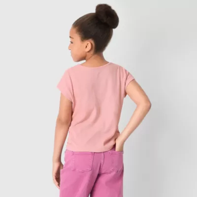 Thereabouts Little & Big Kid Girls Round Neck Short Sleeve T-Shirt