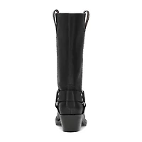 Frye and Co. Womens Lorrie Stacked Heel Motorcycle Boots
