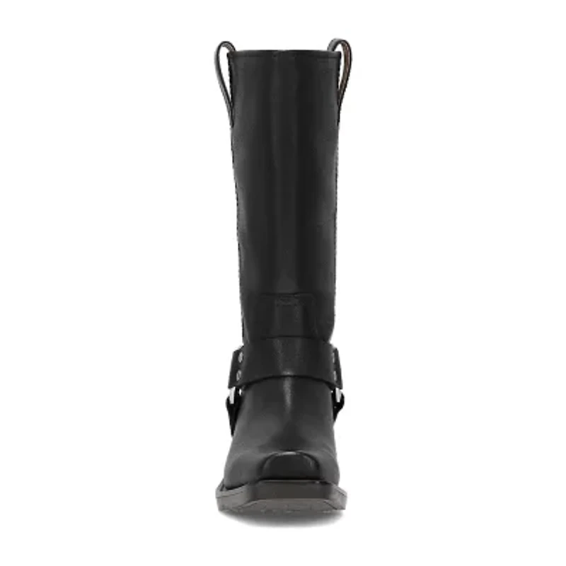 Frye and Co. Womens Lorrie Stacked Heel Motorcycle Boots