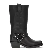 Frye and Co. Womens Lorrie Stacked Heel Motorcycle Boots