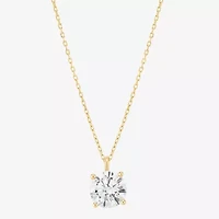 Womens 3 CT. T.W. Lab Grown White Diamond 14K Gold Round Pendant