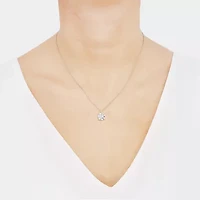 Womens 3 CT. T.W. Lab Grown White Diamond 14K Gold Round Pendant