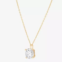 Womens 3 CT. T.W. Lab Grown White Diamond 14K Gold Round Pendant