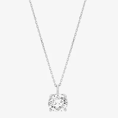 (Si2 / H-I) Womens 3 CT. T.W. Lab Grown White Diamond 14K Gold Round 18 Inch Pendant Necklace