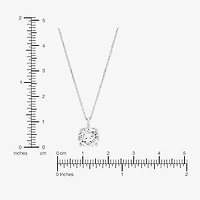 Womens 3 CT. Lab Grown White Diamond 14K Gold Round 18 Inch Pendant Necklace