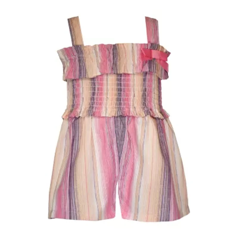 Bonnie Jean Toddler Girls Sleeveless Striped Romper