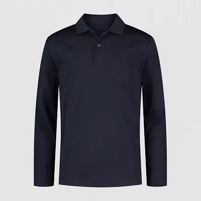 IZOD Little & Big Kid Boys Long Sleeve Regular Fit Wrinkle Resistant Moisture Wicking Polo Shirt