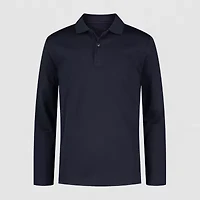 IZOD Little & Big Kid Boys Long Sleeve Regular Fit Wrinkle Resistant Moisture Wicking Polo Shirt