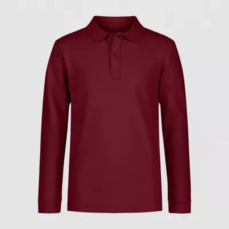 IZOD Pique Little & Big Kid Boys Long Sleeve Regular Fit Stretch Fabric Polo Shirt