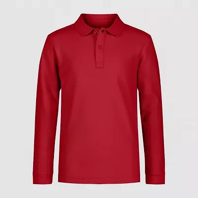 IZOD Pique Little & Big Kid Boys Long Sleeve Regular Fit Stretch Fabric Polo Shirt