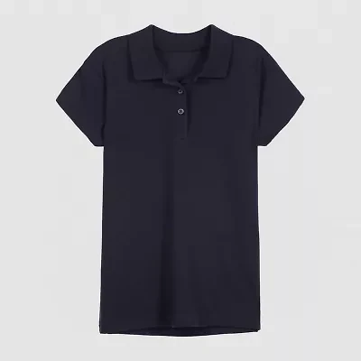 IZOD Pique Little & Big Kid Girls Easy-on + Easy-off Sensory Friendly Short Sleeve Regular Fit Adaptive Polo Shirt