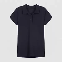 IZOD Pique Little & Big Kid Girls Easy-on + Easy-off Sensory Friendly Short Sleeve Regular Fit Adaptive Polo Shirt