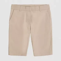 IZOD Little & Big Kid Girls Adaptive Stretch Fabric Adjustable Waist Features Easy-on + Easy-off Bermuda Short