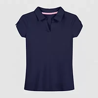 IZOD Little & Big Kid Girls Short Sleeve Regular Fit Stretch Fabric Polo Shirt