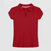 IZOD Little & Big Kid Girls Short Sleeve Regular Fit Stretch Fabric Polo Shirt
