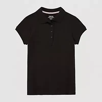 IZOD Little & Big Kid Girls Short Sleeve Regular Fit Stretch Fabric Polo Shirt