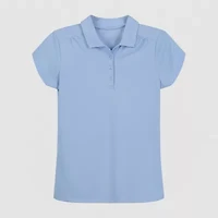 IZOD Performance Mesh Little & Big Kid Girls Short Sleeve Regular Fit Wrinkle Resistant Moisture Wicking Polo Shirt