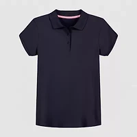 IZOD Little & Big Kid Girls Short Sleeve Regular Fit Polo Shirt