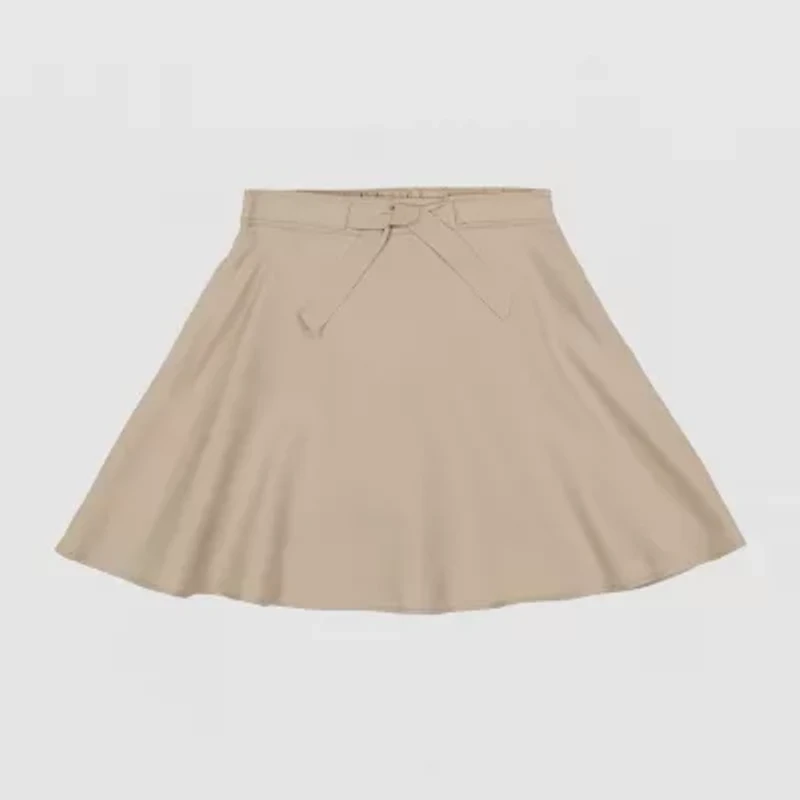 IZOD Little & Big Girls Elastic Waist Belted Scooter Skirt