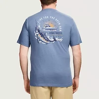 IZOD Saltwater Mens Crew Neck Short Sleeve Regular Fit Big and Tall Graphic T-Shirt