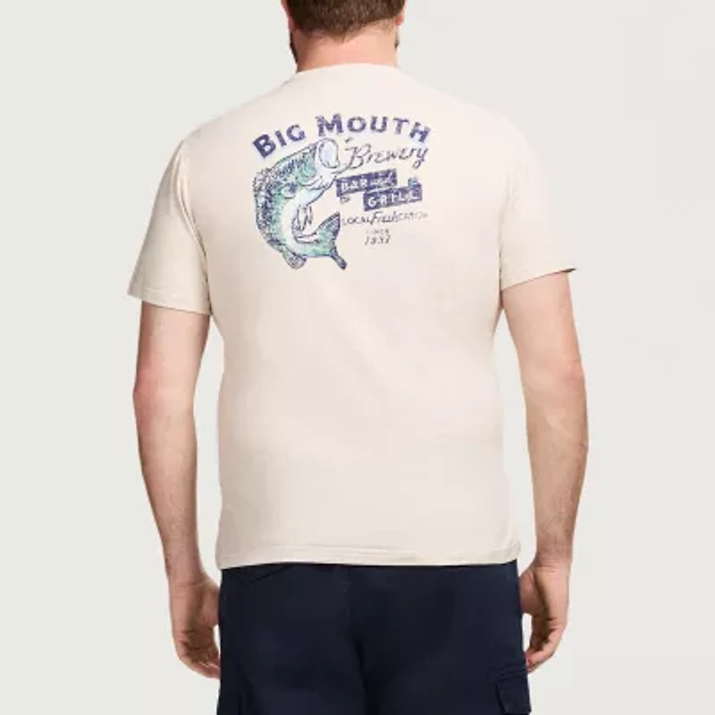 IZOD Saltwater Mens Crew Neck Short Sleeve Regular Fit Big and Tall Graphic T-Shirt