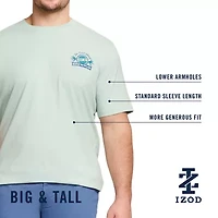 IZOD Saltwater Mens Crew Neck Short Sleeve Regular Fit Big and Tall Graphic T-Shirt