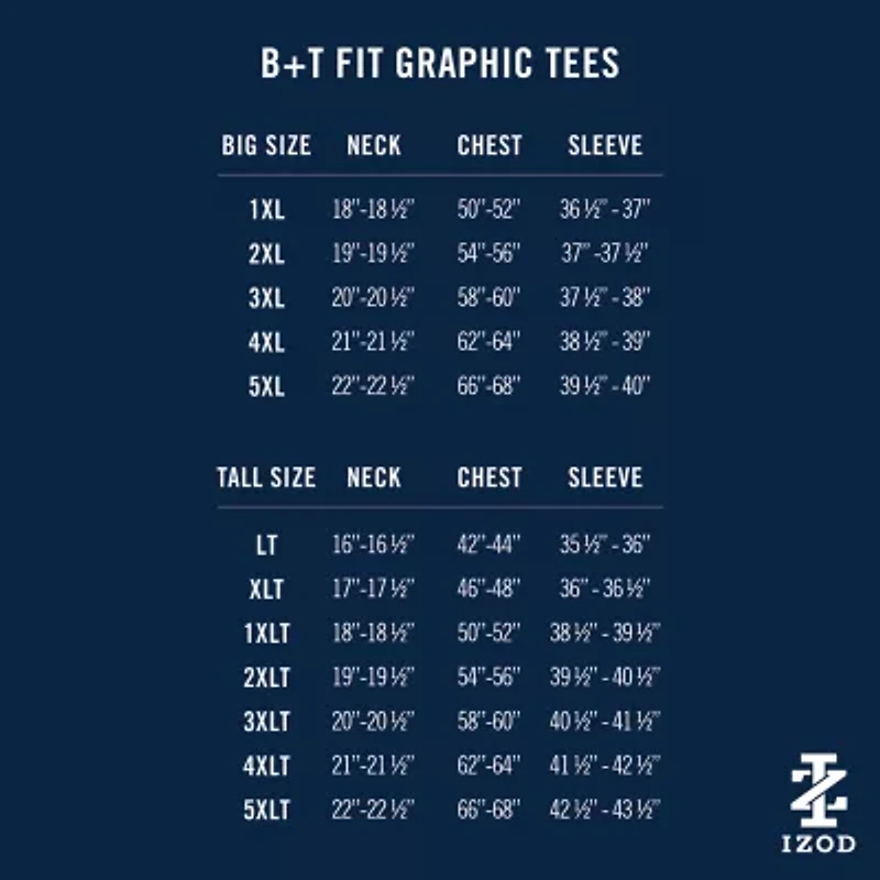 IZOD Saltwater Mens Crew Neck Short Sleeve Regular Fit Big and Tall Graphic T-Shirt