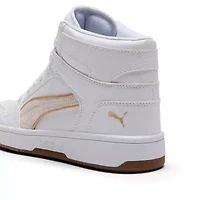 PUMA Rebound Layup Luminous Piping Womens Basketball Shoes
