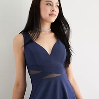 Emerald Sundae Illusion Waist Womens Sleeveless Glitter Juniors Bodycon Dress