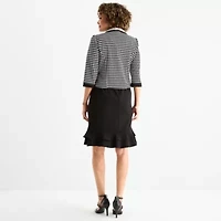 Maya Brooke Womens Plaid Jacket Dress