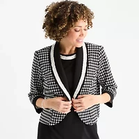 Maya Brooke Womens Plaid Jacket Dress