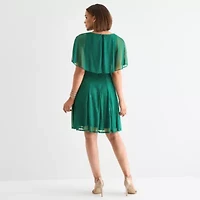 Danny & Nicole Womens Short Sleeve Fit + Flare Dress
