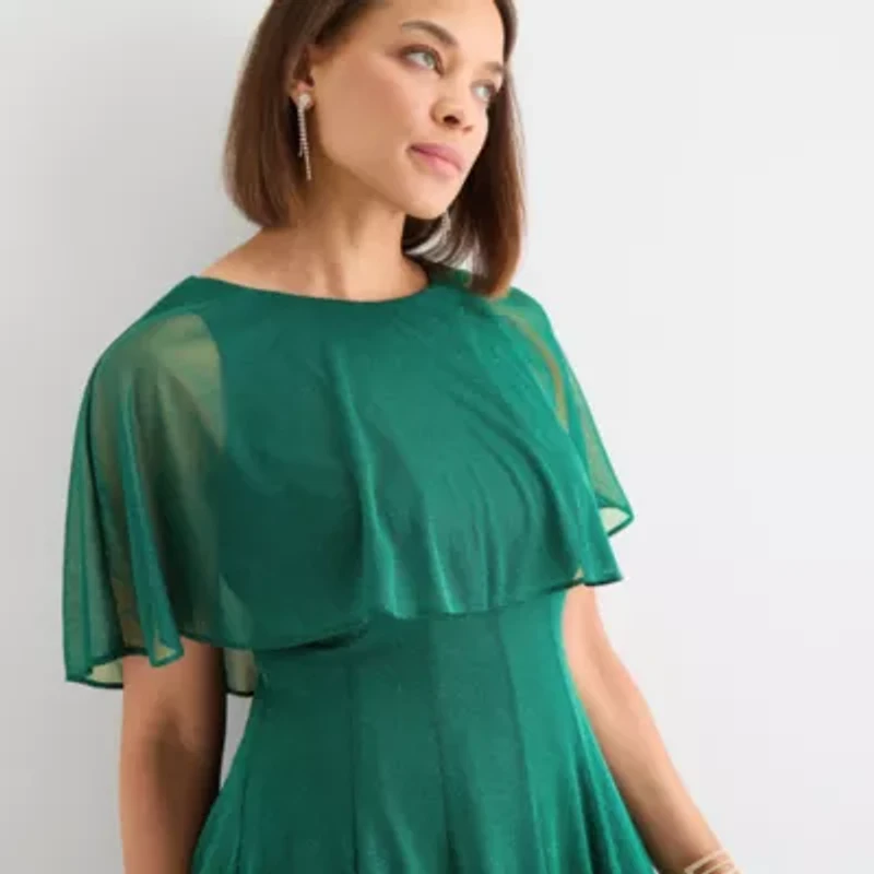 Danny & Nicole Womens Short Sleeve Fit + Flare Dress