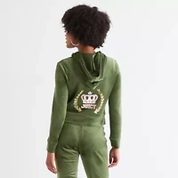Juicy By Couture Womens Juniors Hooded Lightweight Track Jacket